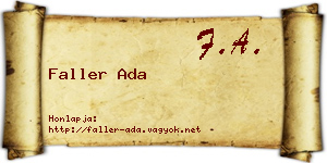 Faller Ada névjegykártya